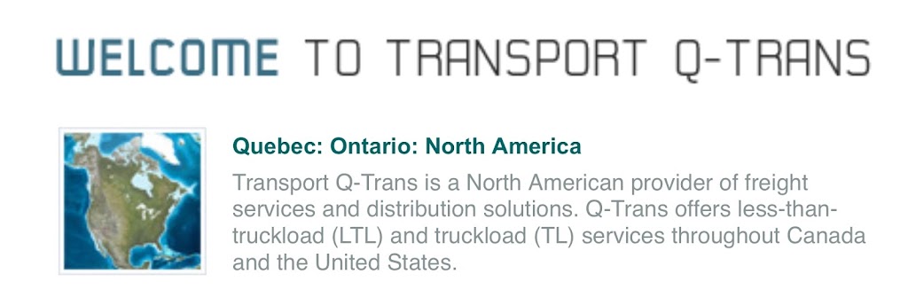 Transport Q-Trans Ina | 4460 Rue Joseph-Dubreuil, Lachine, QC H8T 3C4, Canada | Phone: (888) 421-9292