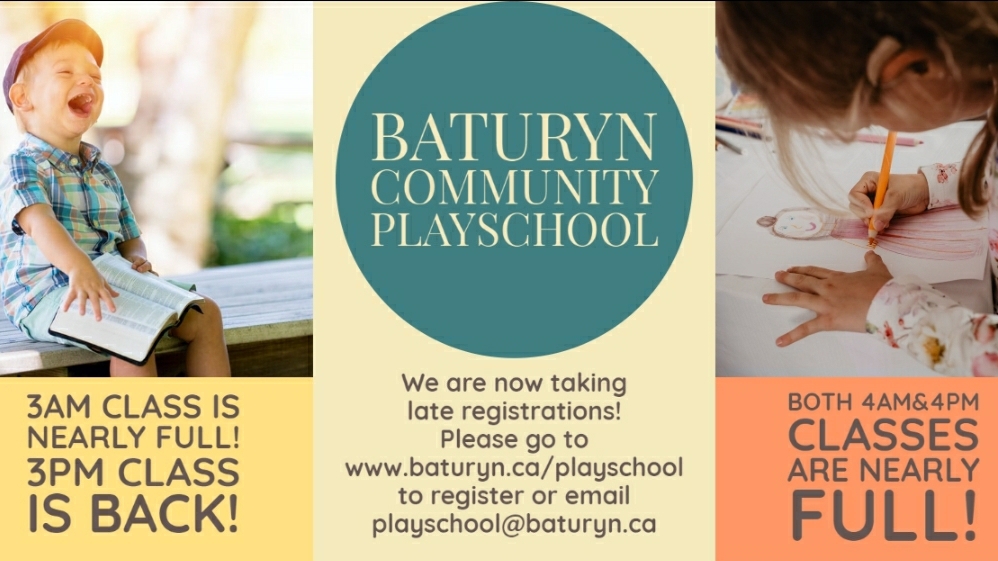 Baturyn Community Playschool | 10505 172 Ave NW, Edmonton, AB T5X 4X4, Canada | Phone: (780) 473-1915
