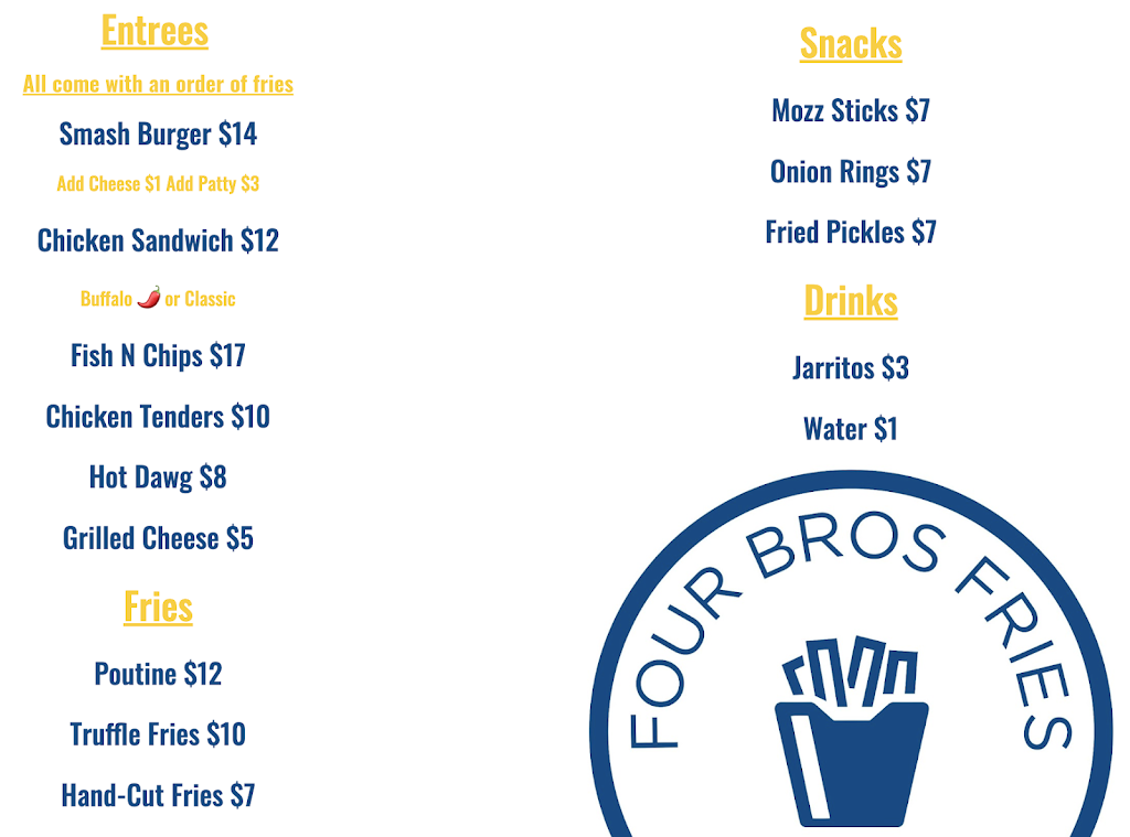 Four Bros Fries | 1652 Russell Landing Rd, Dorset, ON P0A 1E0, Canada | Phone: (720) 560-3844