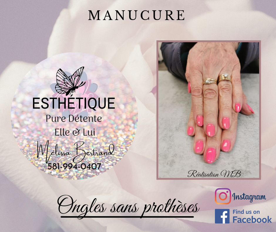 Esthétique Pure Détente Elle et Lui Mélissa Bertrand | 901 Rue Ovide-Plante, Lévis, QC G6K 1N4, Canada | Phone: (581) 994-0407