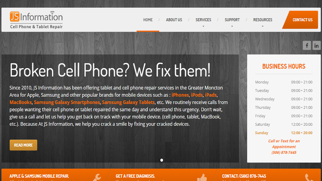 JS Information - Cell Phone, Macbook & Tablet Repair | 2 Inglewood St, Moncton, NB E1H 2X1, Canada | Phone: (506) 878-7445