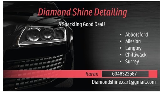 Diamond Shine Detailing | 2969 Babich St, Abbotsford, BC V2S 3K4, Canada | Phone: (604) 832-2587