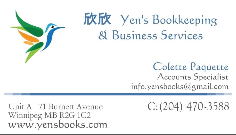 Yens Bookkeeping & Business Services | 71-A Burnett Ave, Winnipeg, MB R2G 1C6, Canada | Phone: (204) 666-1925