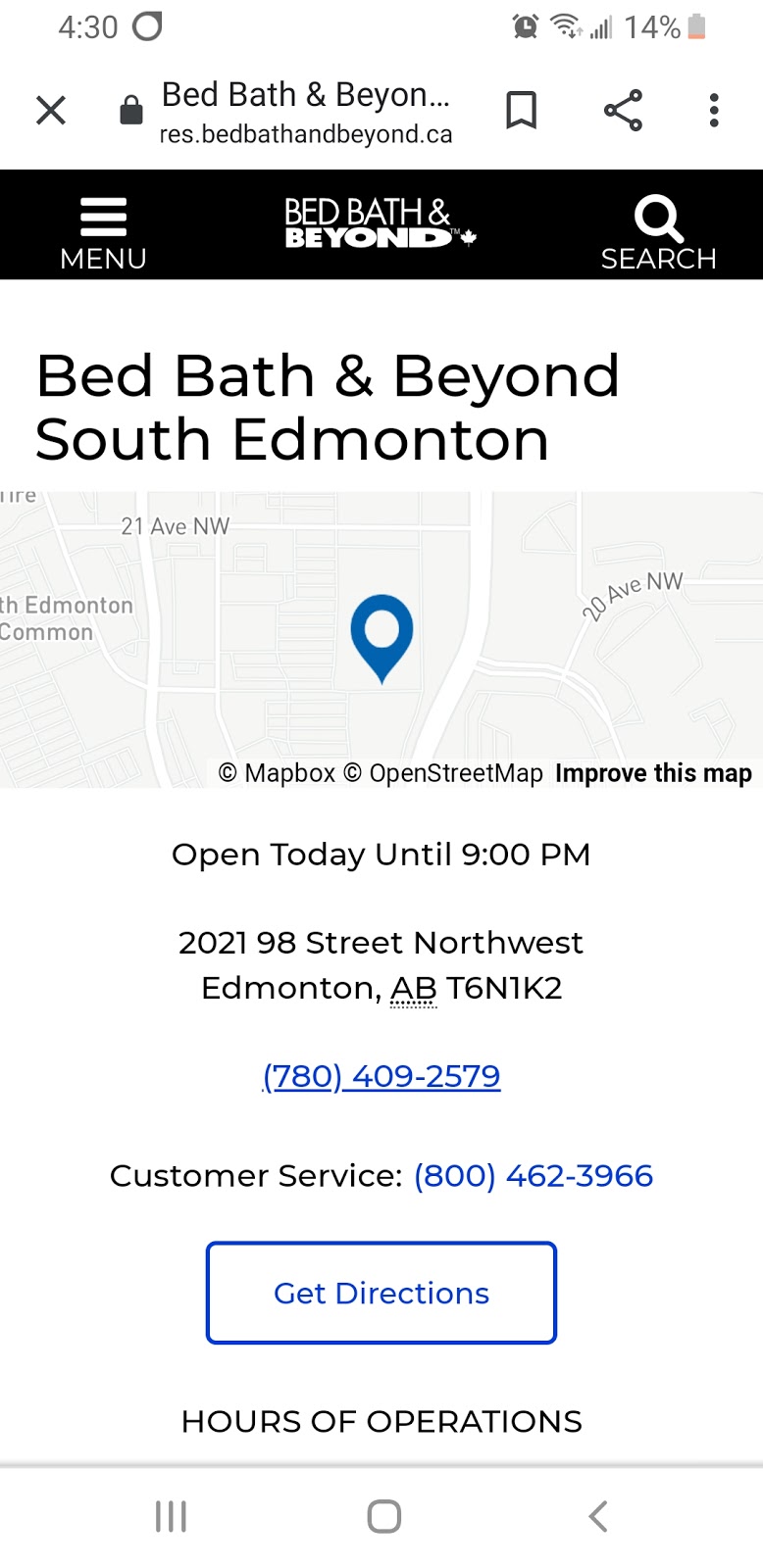 Bed Bath & Beyond | 2021 98 St NW, Edmonton, AB T6N 1K2, Canada | Phone: (780) 409-2579