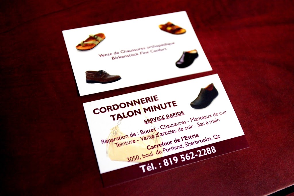 Cordonnerie Talon Minute | 3050 Boul de Portland, Sherbrooke, QC J1L 1K1, Canada | Phone: (819) 562-2288