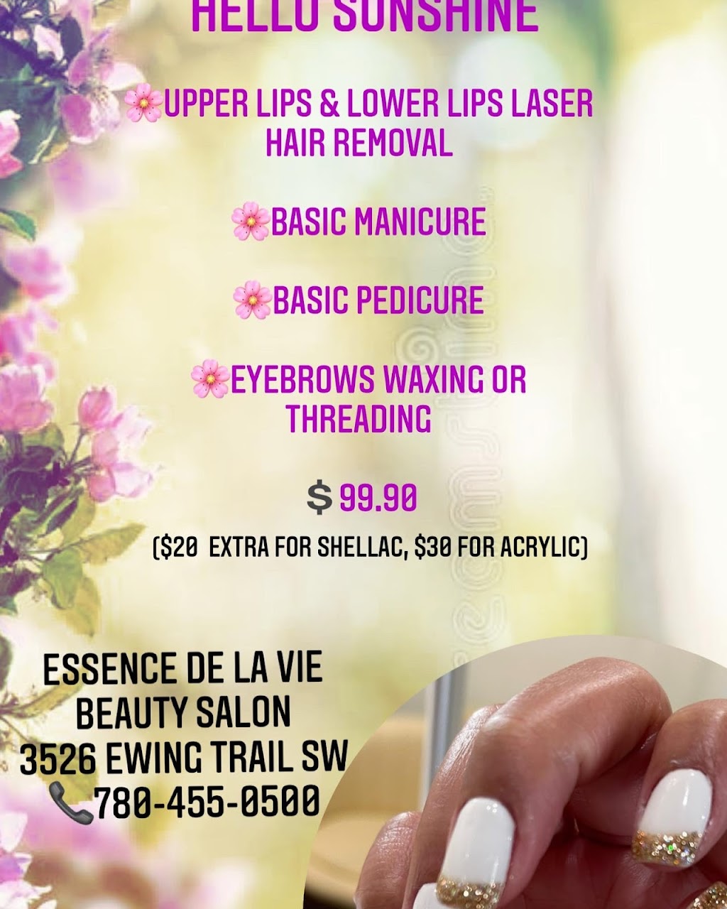 Essence De La Vie Beauty Salon | 3526 Ewing Trail SW, Edmonton, AB T6X 2X6, Canada | Phone: (780) 455-0500