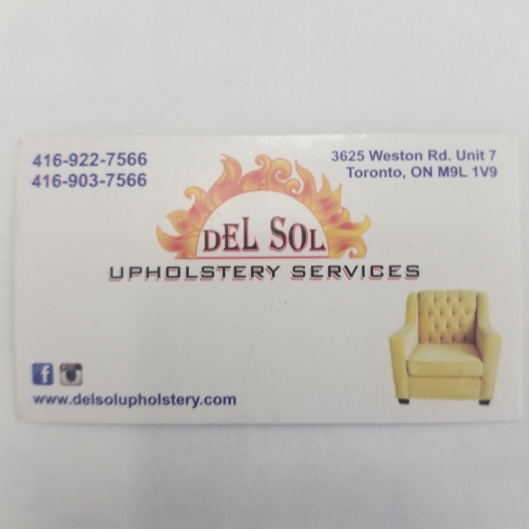 Del Sol Upholstery | 3625 Weston Rd Unit #7, North York, ON M9L 1V9, Canada | Phone: (416) 922-7566