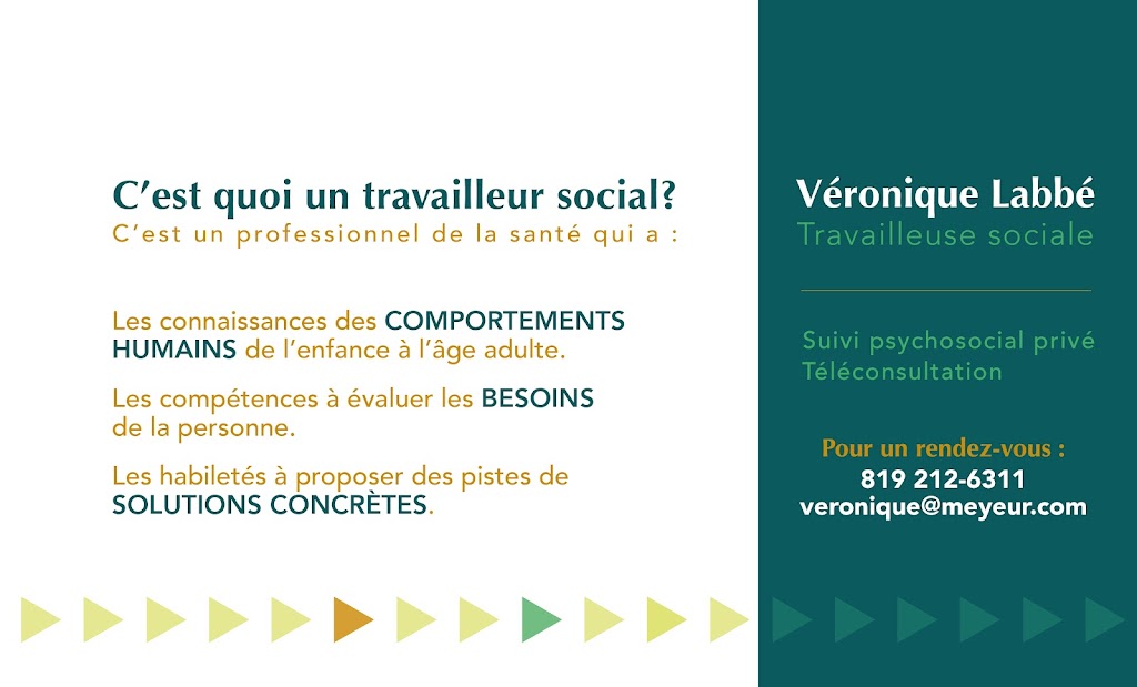 Véronique Labbé, travailleuse sociale | 2674 Rue Crépeau, Sherbrooke, QC J1E 0B6, Canada | Phone: (819) 212-6311
