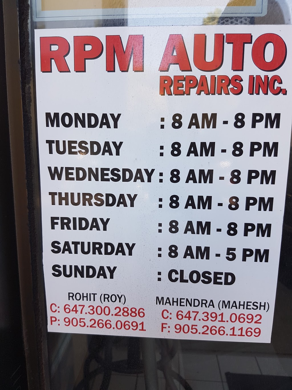 Rpm Automotive Repairs Inc | 20 Hanlan Rd #21, Woodbridge, ON L4L 3P6, Canada | Phone: (905) 266-0691