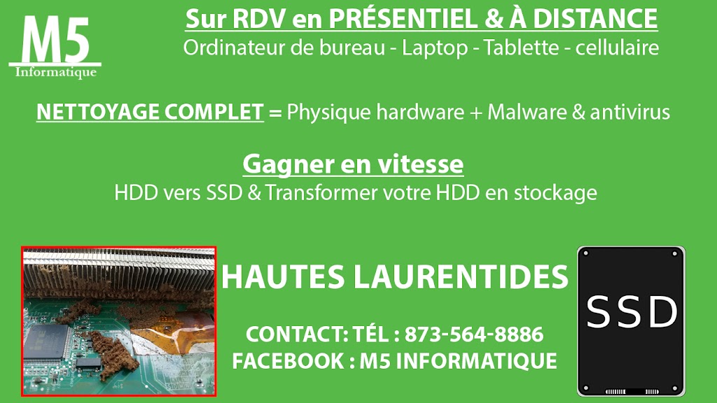 M5 Informatique & Marketing Digital | 266 Rue Brisebois, Sainte-Véronique, QC J0T 1T0, Canada | Phone: (873) 564-8886