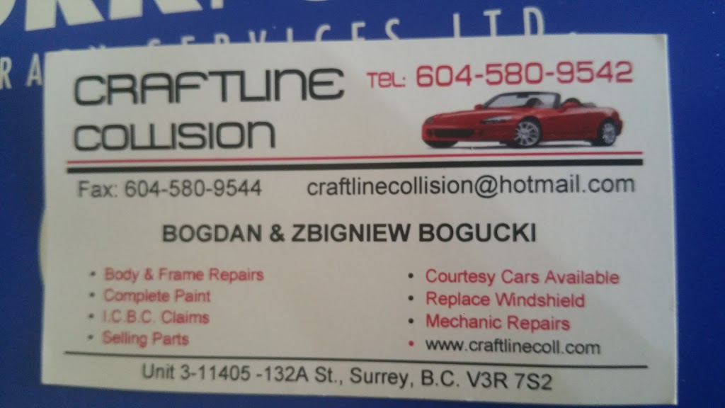 Craft-Line-Collision | 11405 132a St, Surrey, BC V3R 7S2, Canada | Phone: (604) 580-9542