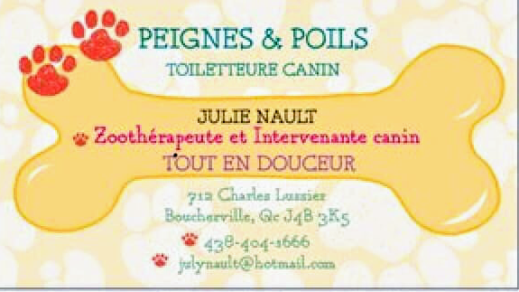 Peignes & Poils Toiletteur Tout en Douceur | 712 Rue Charles Lussier, Boucherville, QC J4B 3K5, Canada | Phone: (438) 404-1666