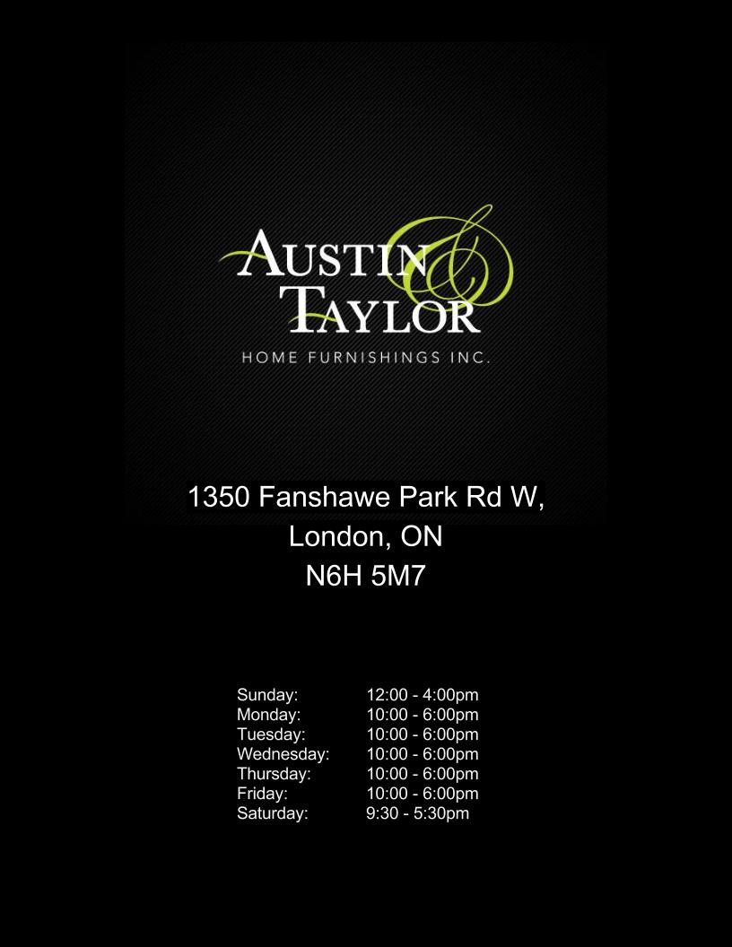 Austin & Taylor Home Furnishings Inc | 1350 Fanshawe Park Rd W, London, ON N6G 5B1, Canada | Phone: (519) 473-5400