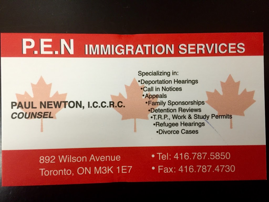 Pen Immigration Consulting Services | 892 Wilson Ave, North York, ON M3K 1E7, Canada | Phone: (416) 787-5850