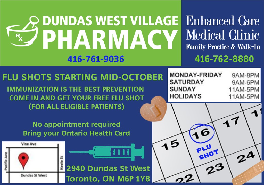 Dundas West Village Pharmacy | 2940 Dundas St W, Toronto, ON M6P 1Y8, Canada | Phone: (416) 761-9036