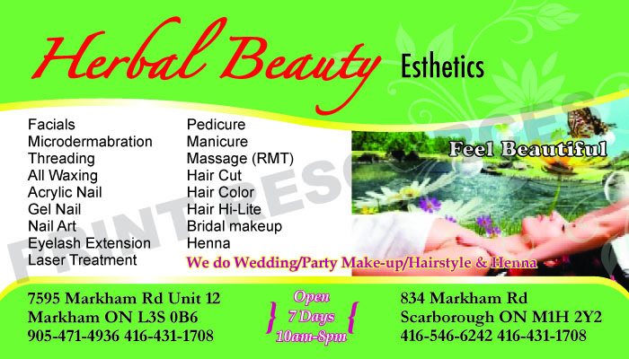 Herbal Beauty Esthetics | 7595 Markham Rd #12, Markham, ON L3S 0B6, Canada | Phone: (416) 431-1708