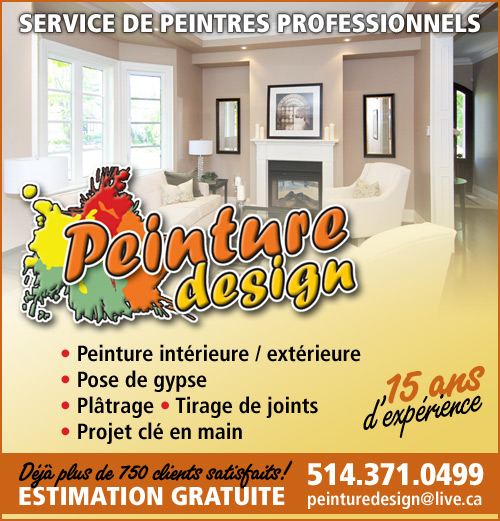 Peinture Design inc | 1207 Rue Bagot, Longueuil, QC J4M 1E2, Canada | Phone: (514) 371-0499