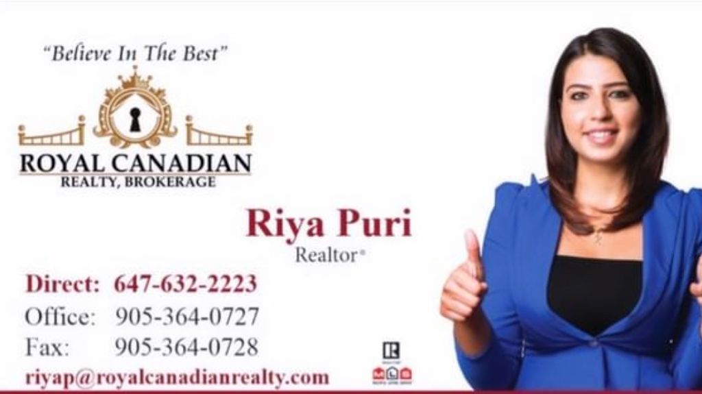 Riya Puri Realtor | 2896 Slough St, Mississauga, ON L4T 1G3, Canada | Phone: (647) 632-2223