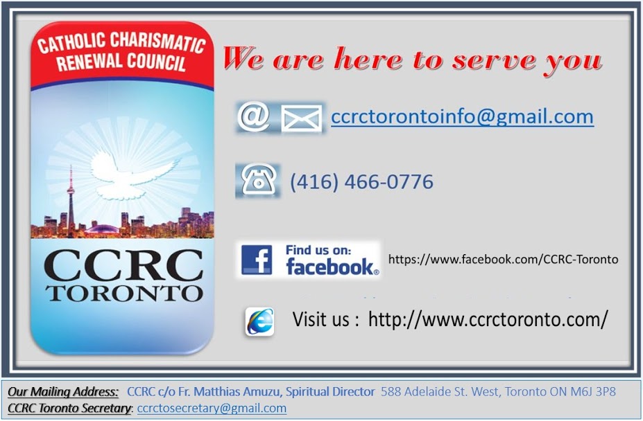 Catholic Charismatic Renewal Council (CCRC) | C/o St Agnes Church, 15 Grace St, Toronto, ON M6J 1W3, Canada | Phone: (416) 466-0776