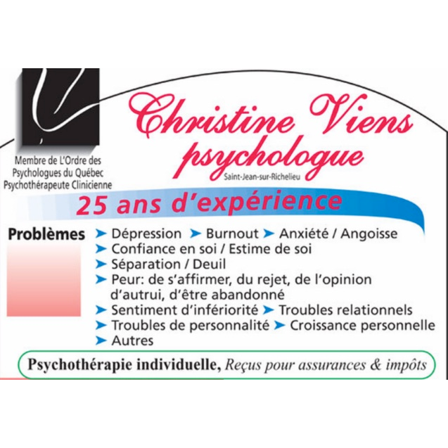 Psychologue Lanaudière, Christine Viens M. Ps. | 126 Rue Principale, Saint-Esprit, QC J0K 2L0, Canada | Phone: (514) 708-0128
