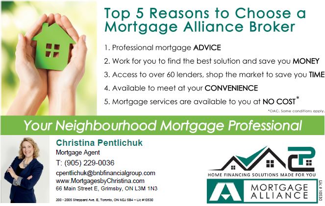 Christina Pentlichuk- Mortgage Alliance | 66 Main St E, Grimsby, ON L3M 1N3, Canada | Phone: (289) 779-8969