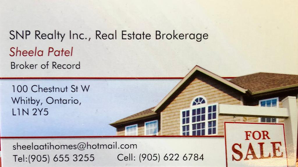 SNP Realty Inc., Real Estate Brokerage | 100 Chestnut St W, Whitby, ON L1N 2Y5, Canada | Phone: (905) 655-3255