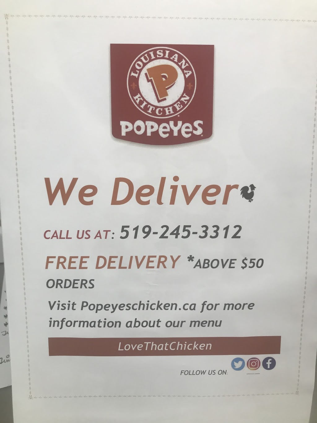 Popeyes Louisiana Kitchen | 1 275, 323 Caradoc St S Unit1, Strathroy, ON N7G 2P3, Canada | Phone: (519) 245-3312