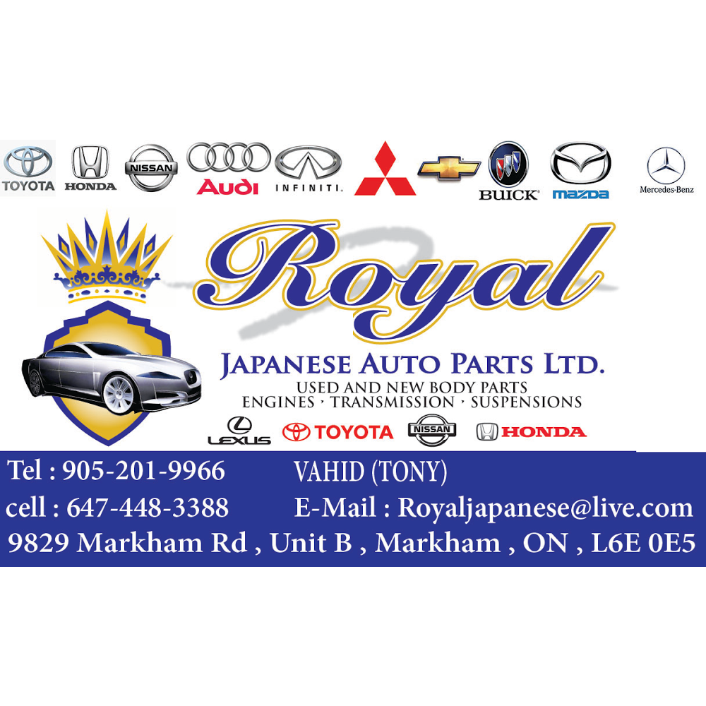 Royal Japanese Auto Parts | 9829 Markham Rd, Markham, ON L6E 0B5, Canada | Phone: (905) 201-9966