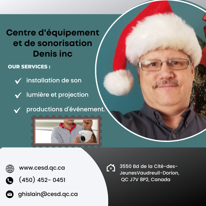 Centre déquipement et de sonorisation Denis inc. | 3550 Bd de la Cité-des-Jeunes, Vaudreuil-Dorion, QC J7T 1J9, Canada | Phone: (514) 231-3104