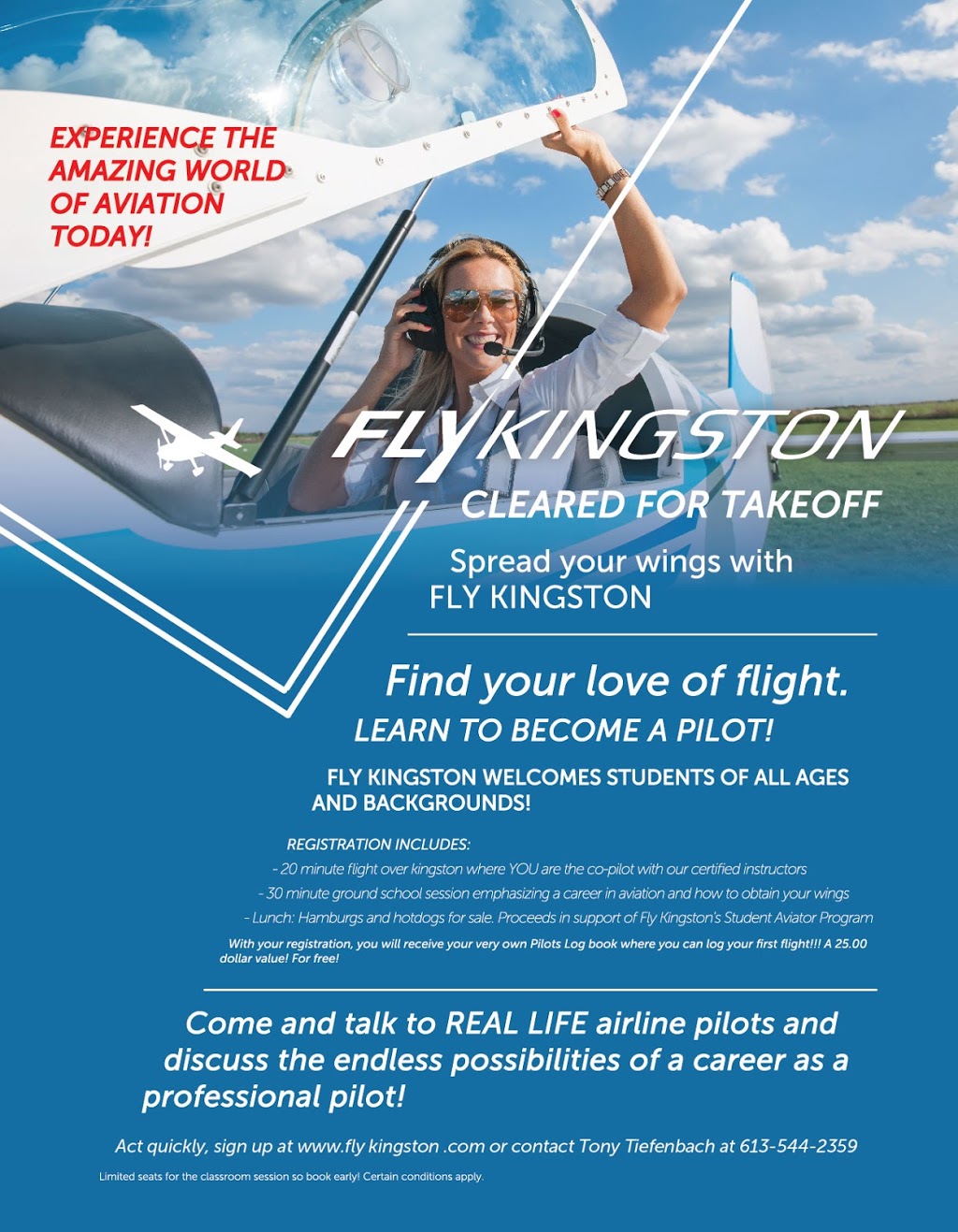 Fly Kingston Airways | 1060 Len Birchall Way, Kingston, ON K7M 9A1, Canada | Phone: (613) 544-2359