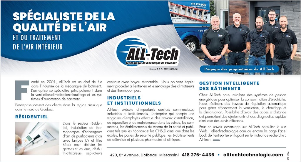 All-Tech | 420 8e Av, Dolbeau-Mistassini, QC G8L 3M9, Canada | Phone: (418) 276-4436