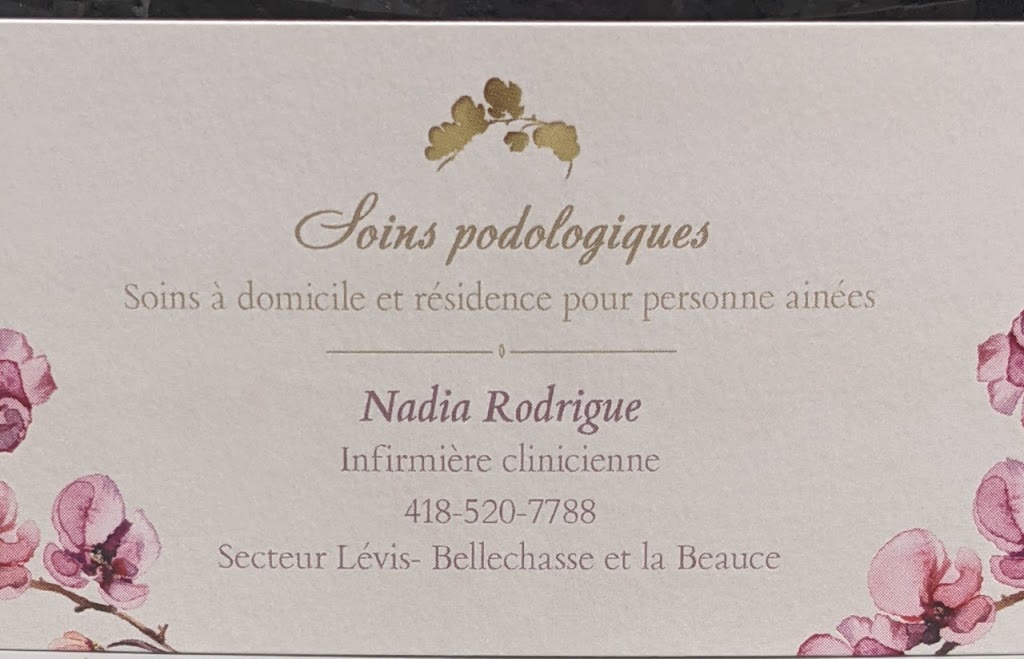 Soins podologiques Nadia Rodrigue Infirmière Clinicienne | 6750 Bd Guillaume-Couture, Lévis, QC G6V 9H4, Canada | Phone: (418) 520-7788