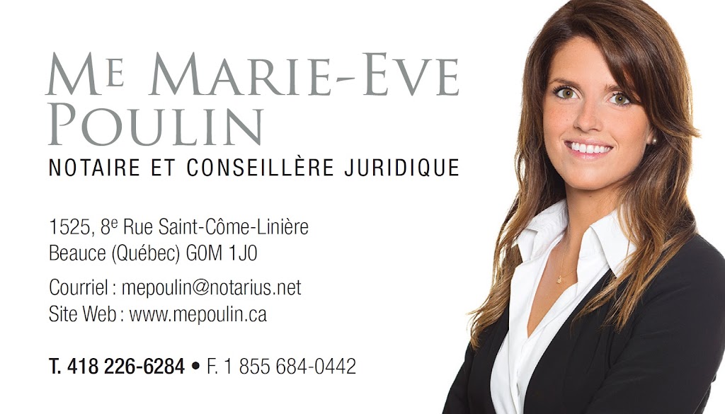 Me Marie-Eve Poulin, notaire | 1525 8e Rue, Saint-Côme-Linière, QC G0M 1J0, Canada | Phone: (418) 685-3333