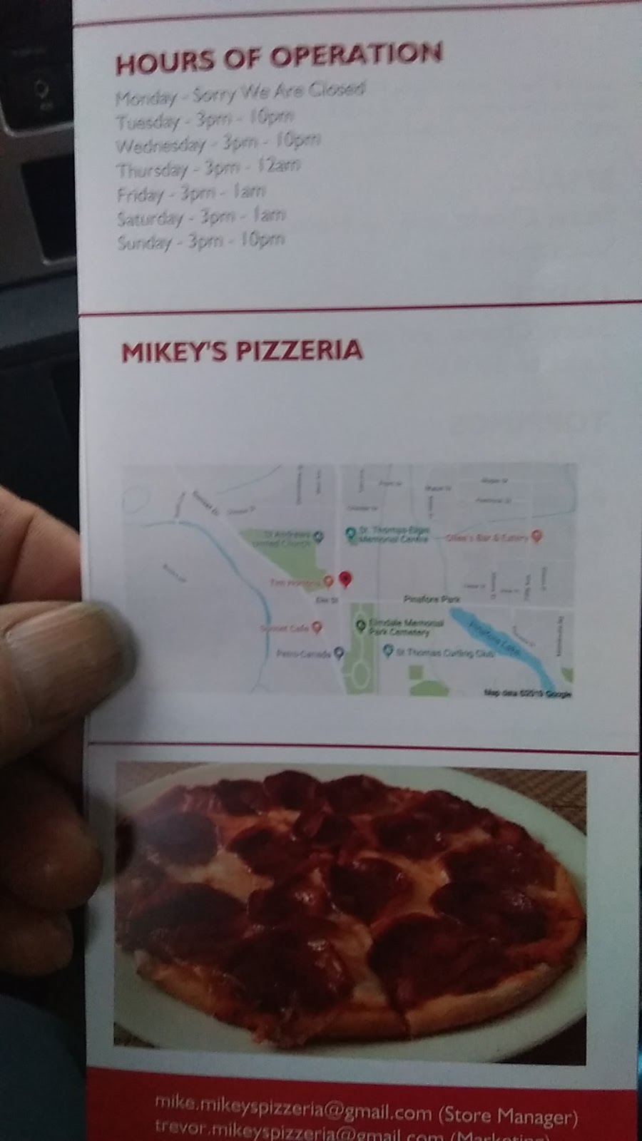 Mikeys pizzeria | 100 Wilson Ave, St Thomas, ON N5R 3R2, Canada | Phone: (519) 207-9001