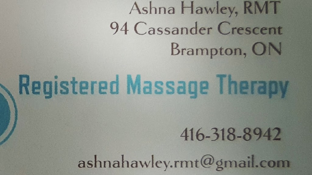 A.S. Hawley RMT | 94 Cassander Crescent, Brampton, ON L6Z 1Z2, Canada | Phone: (416) 318-8942