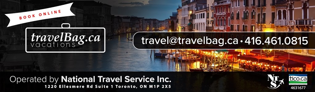 TravelBag.ca by NTS | 1220 Ellesmere Rd #1, Scarborough, ON M1P 2X5, Canada | Phone: (416) 461-0815