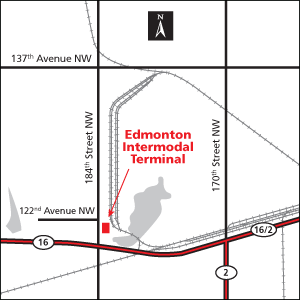 CN Edmonton Intermodal Terminal (MIT) | 12311 184 St NW Unit 8, Edmonton, AB T5V 1T3, Canada | Phone: (866) 896-6601