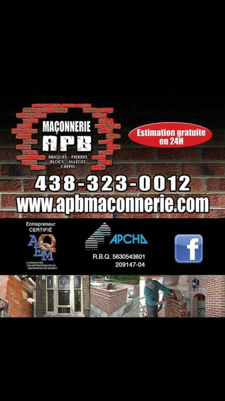 APB Maçonnerie Inc. | 356 du, Rue du Languedoc, Boucherville, QC J4B 8J9, Canada | Phone: (438) 323-0012