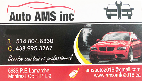 Auto AMS inc | 6685 P-E Lamarche, Saint-Léonard, QC H1P 1J9, Canada | Phone: (514) 804-8330