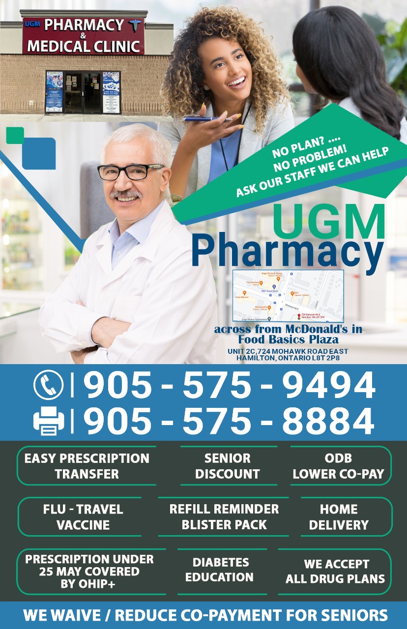 UGM MEDICAL PHARMACY | 724 Mohawk Rd E #2C, Hamilton, ON L8T 2P8, Canada | Phone: (905) 575-9494