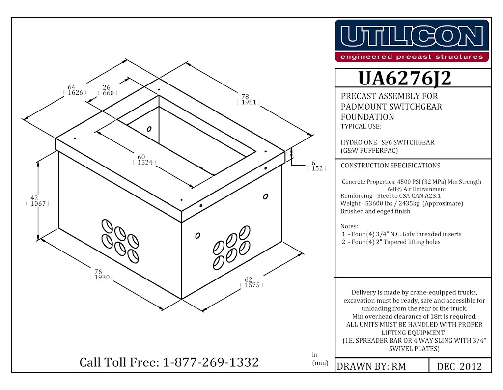 Utilicon Engineered Precast Structures | 285 Dissette St, Bradford, ON L3Z 3G9, Canada | Phone: (905) 778-8400