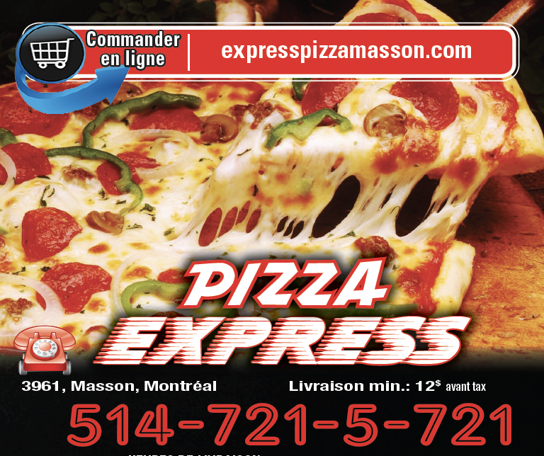 Pizza Express | 3961 Rue Masson, Montréal, QC H1X 1T3, Canada | Phone: (514) 721-5721