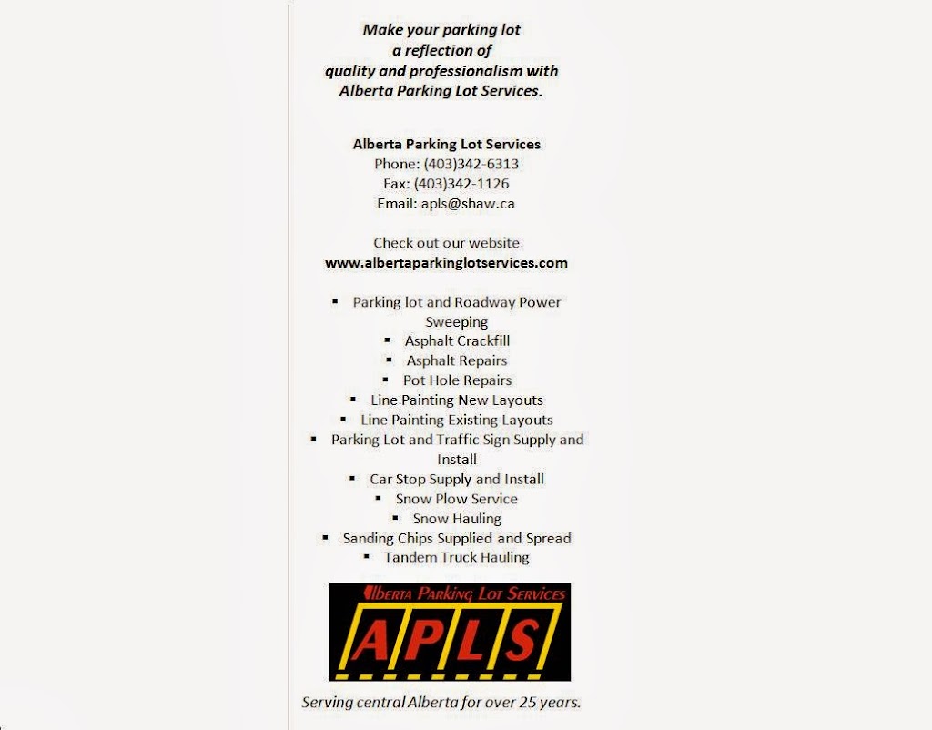 Alberta Parking Lot Services - APLS - Asphalt Paving | 6511 67 St, Red Deer, AB T4P 1A7, Canada | Phone: (403) 342-6313