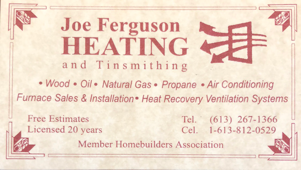 Joe Ferguson Heating | 2662 Bathurst Rd Unit 2, Perth, ON K7H 3C9, Canada | Phone: (613) 267-1366