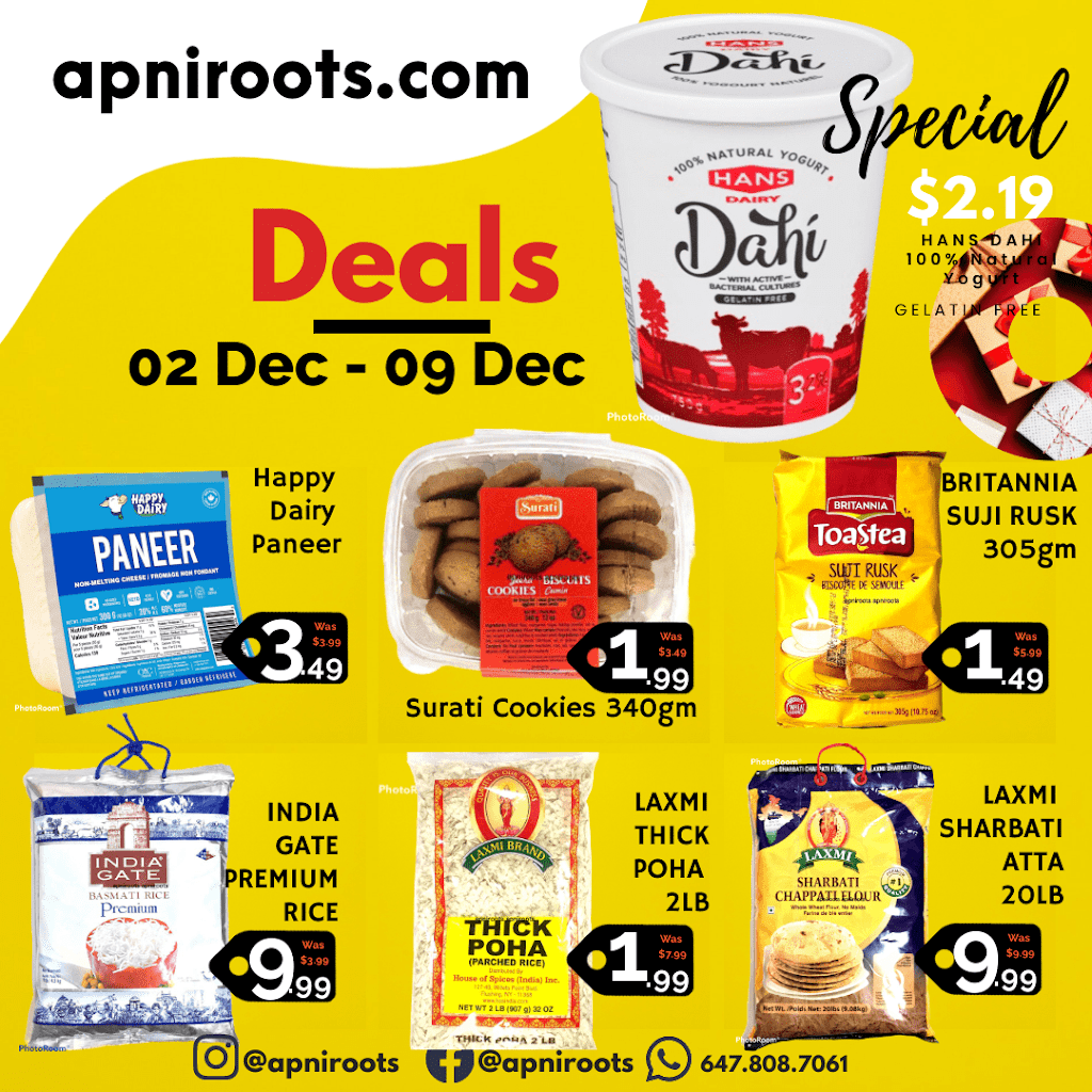 apniroots Indian Grocery Online Delivery | 100 Pertosa Dr Unit 202, Brampton, ON L6X 0H9, Canada | Phone: (647) 808-7061