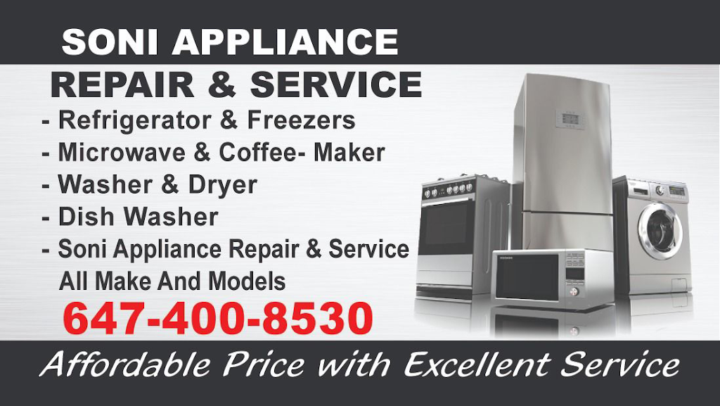 Soni Appliance repair | 6 Ostrander Blvd, Brampton, ON L6X 0G8, Canada | Phone: (647) 400-8530